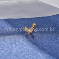 Piercing Labret Titânio Lua 4 Zircônias