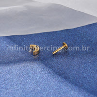 Piercing Labret Titânio Lua 4 Zircônias