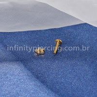 Piercing Labret Titânio Estrela Zircônia