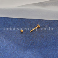Piercing Labret Titânio Bolinha Lapidada Rosca Externa