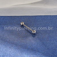 Piercing Barbell Titânio Bolinha Lapidada Rosca Externa