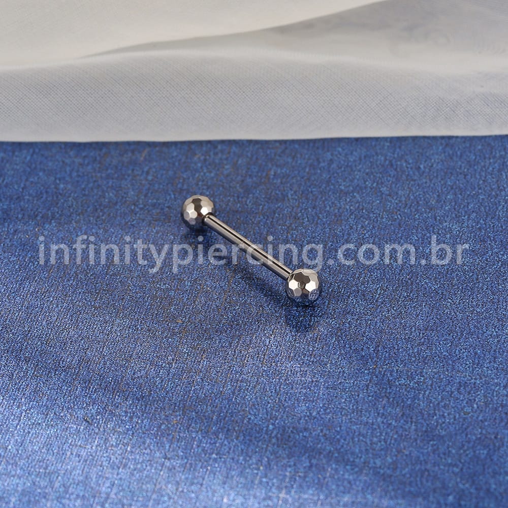 Piercing Barbell Titânio Rosca Interna Lapidada