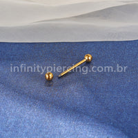 Piercing Barbell Titânio Bolinha Lapidada Rosca Externa