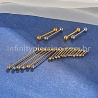Piercing Barbell Titânio Bolinha Lapidada Rosca Externa
