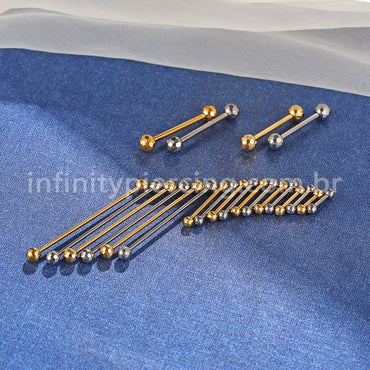 Piercing Barbell Titânio Rosca Interna Lapidada