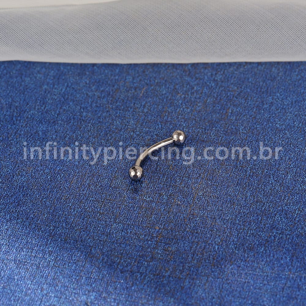Piercing Barbell Curvo Titânio Rosca Externa Lapidada