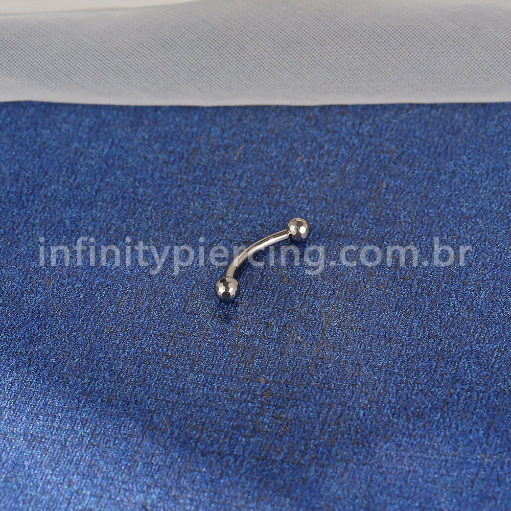 Piercing Barbell Curvo Titânio Rosca Interna Lapidada