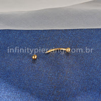 Piercing Barbell Curvo Titânio Rosca Externa Lapidada