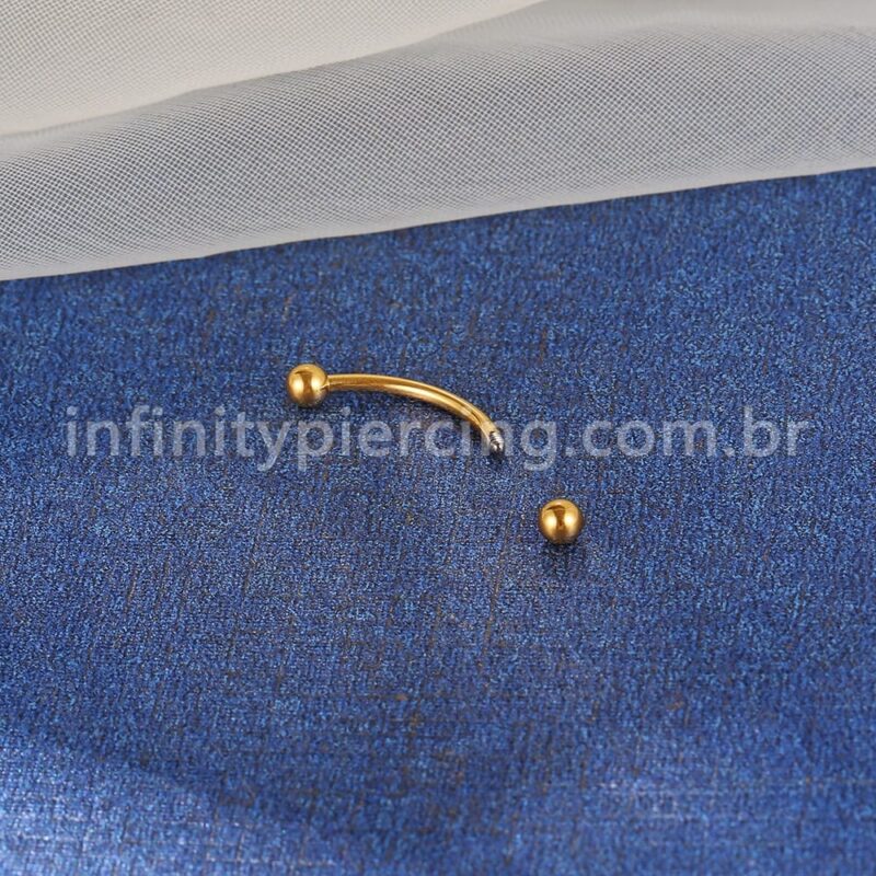 Piercing Barbell Curvo Nióbio Rosca Externa