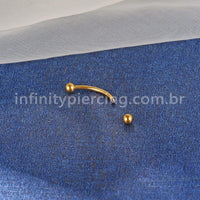 Piercing Barbell Curvo Nióbio Rosca Externa