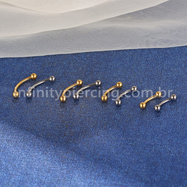 Piercing Barbell Curvo Nióbio Rosca Interna