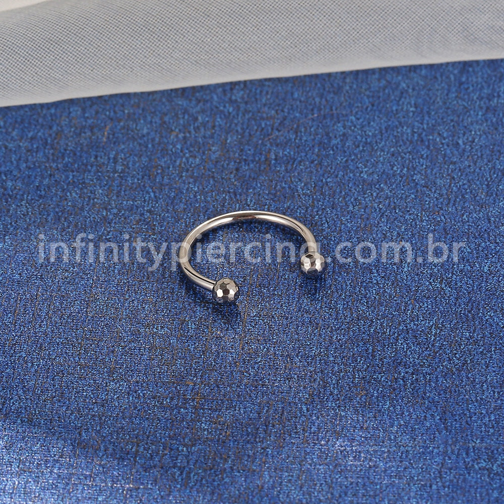Piercing Ferradura Titânio Lapidada Rosca Externa