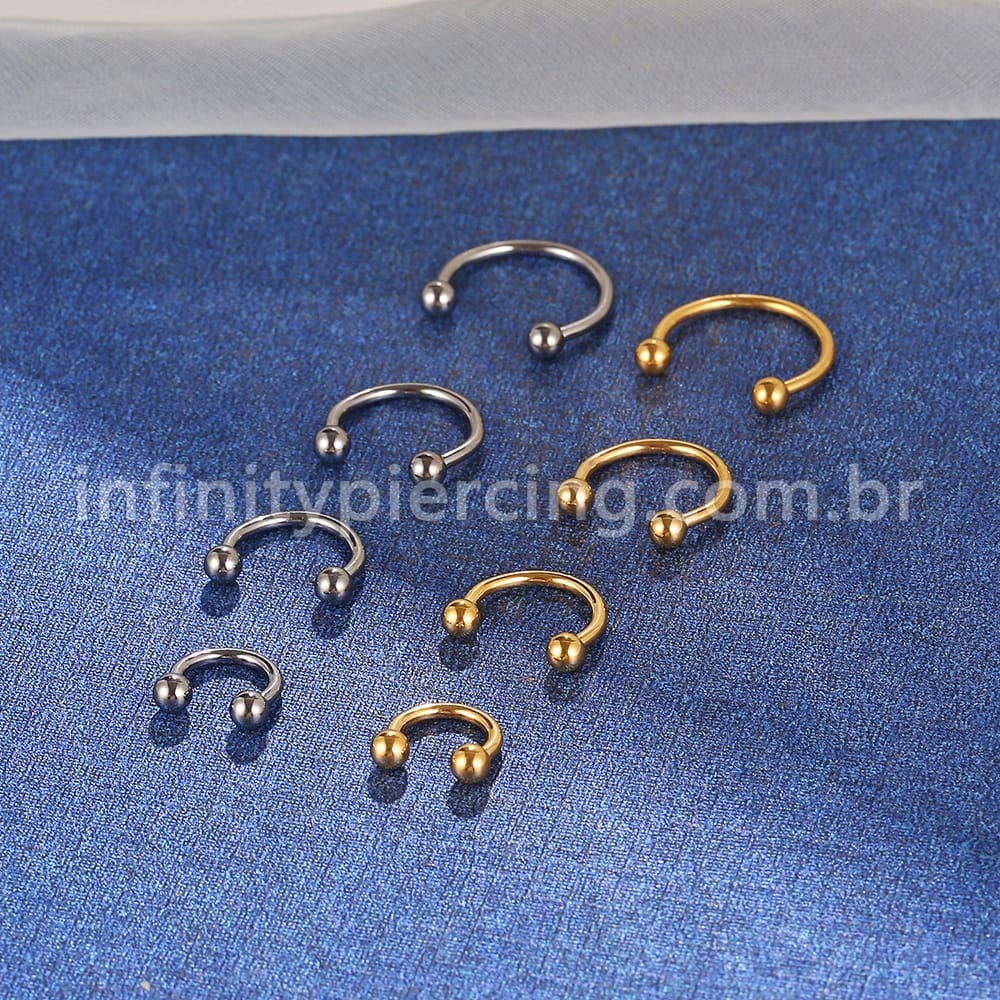 Piercing Ferradura Nióbio Rosca Externa
