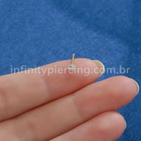 Piercing Nariz Reto Aço Cirúrgico Zircônia Cravejada Coração