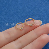 Piercing Argola Titânio Segmento Articulado Zircônia Redonda