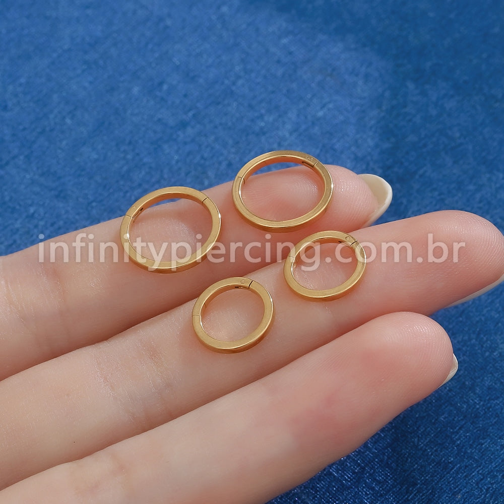 Brinco Argola Segmento Articulado Aço Cirúrgico Liso