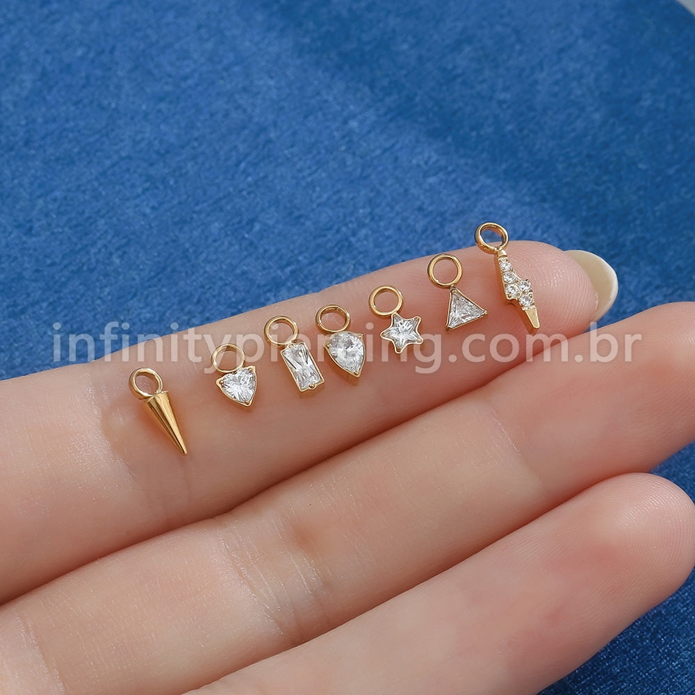 Pingente Para Piercing Titânio