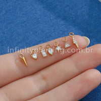 Pingente Para Piercing Titânio