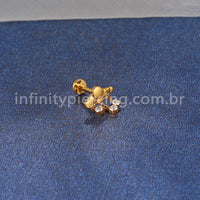 Piercing Labret Titânio Nuvem Pingente Zircônia Cravejada
