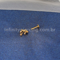 Piercing Labret Titânio Nuvem Pingente Zircônia Cravejada