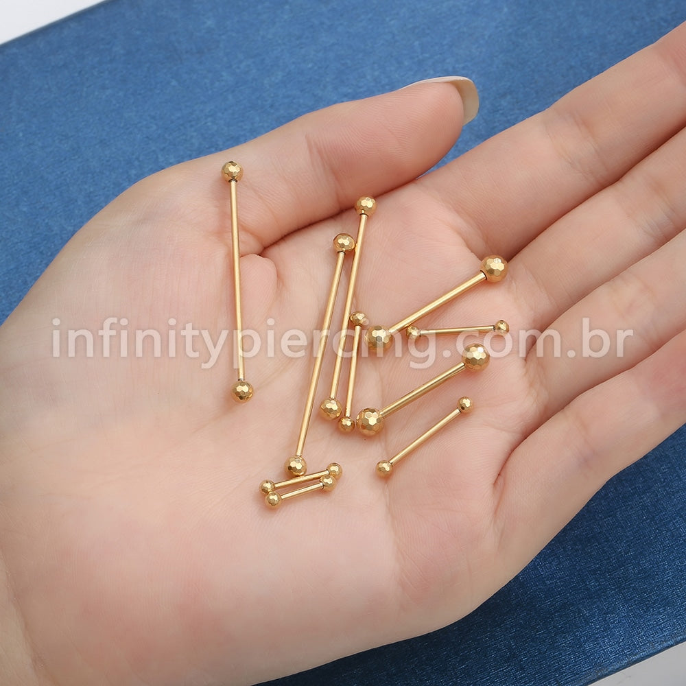 Piercing Barbell Titânio Rosca Interna Lapidada
