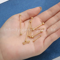 Piercing Barbell Titânio Rosca Interna Lapidada