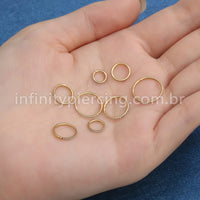 Piercing Argola Nióbio Segmento Articulado Zircônia Cravejada