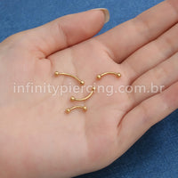 Piercing Barbell Curvo Titânio Rosca Externa Lapidada