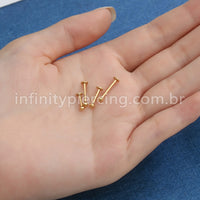 Piercing Labret Titânio Bolinha Lapidada Rosca Externa