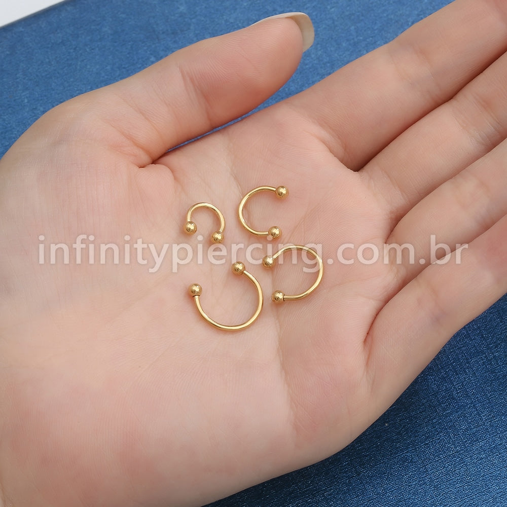 Piercing Ferradura Nióbio Rosca Externa