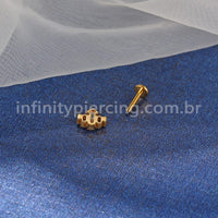 Piercing Labret Titânio Zircônia Cravejada