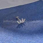 Piercing Labret Titânio Coroa Zircônia Cravejada