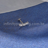Piercing Labret Titânio Cluster Zircônia Cravejada