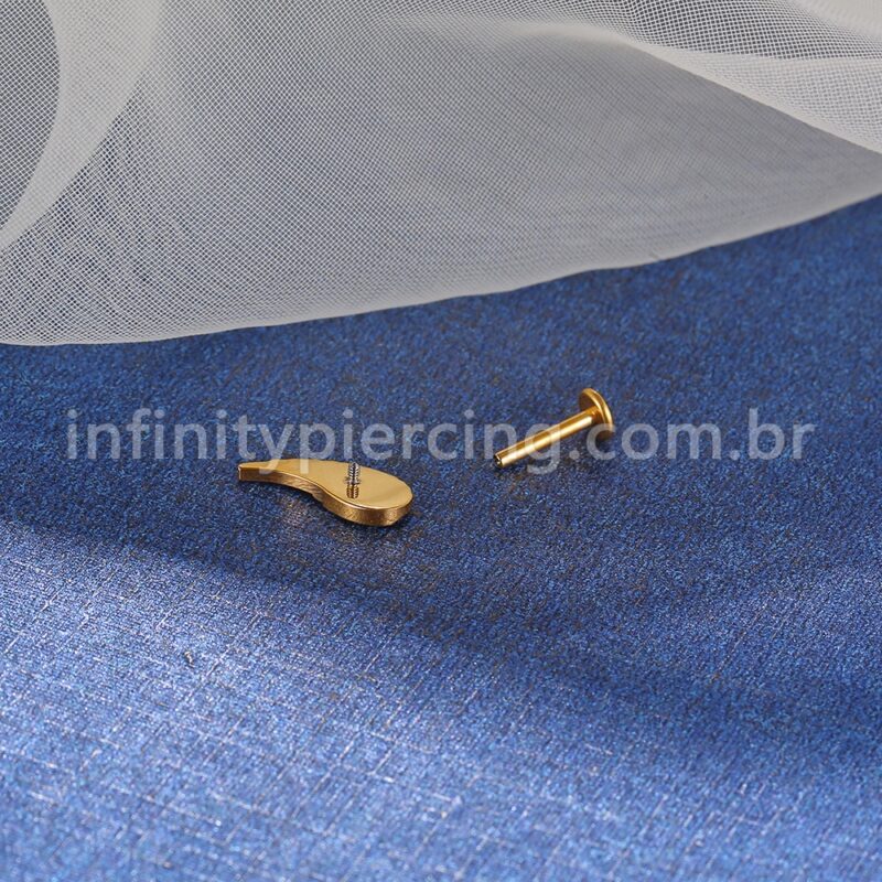 Piercing Labret Titânio Asa Zircônia Cravejada