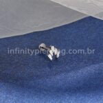 Piercing Labret Titânio 5 Pedras Zircônia Cravejada