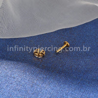 Piercing Labret Titânio Zircônia Cravejada