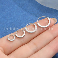 Piercing Argola Aço Cirúrgico Torção 1 Fileira Zircônia Cravejada