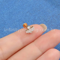 Piercing Labret Titânio Zircônia Cravejada