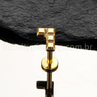 Piercing Labret Titânio Peça De Montar Tetris 1.2X8 11243
