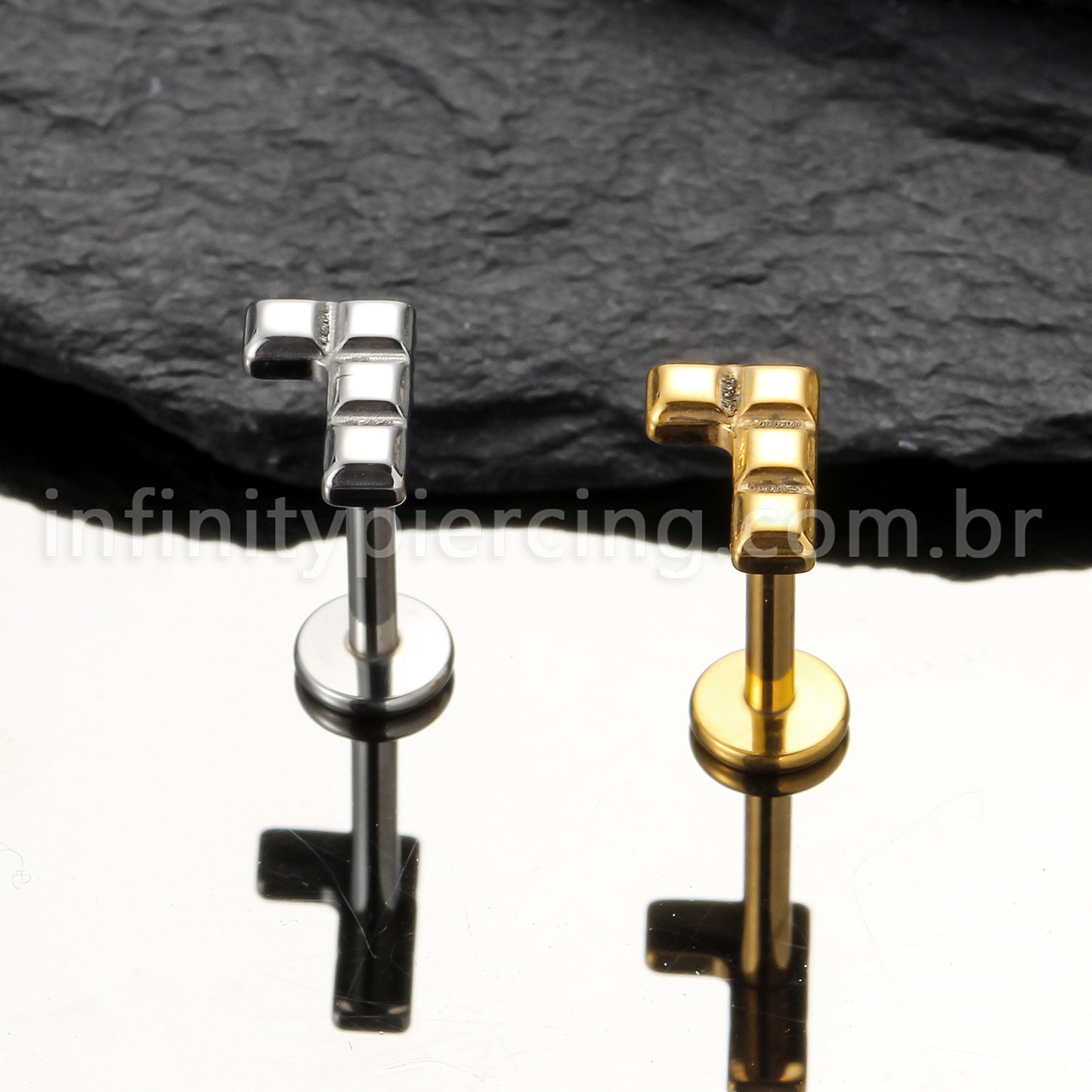 Piercing Labret Titânio Peça De Montar Tetris 1.2X8 11243