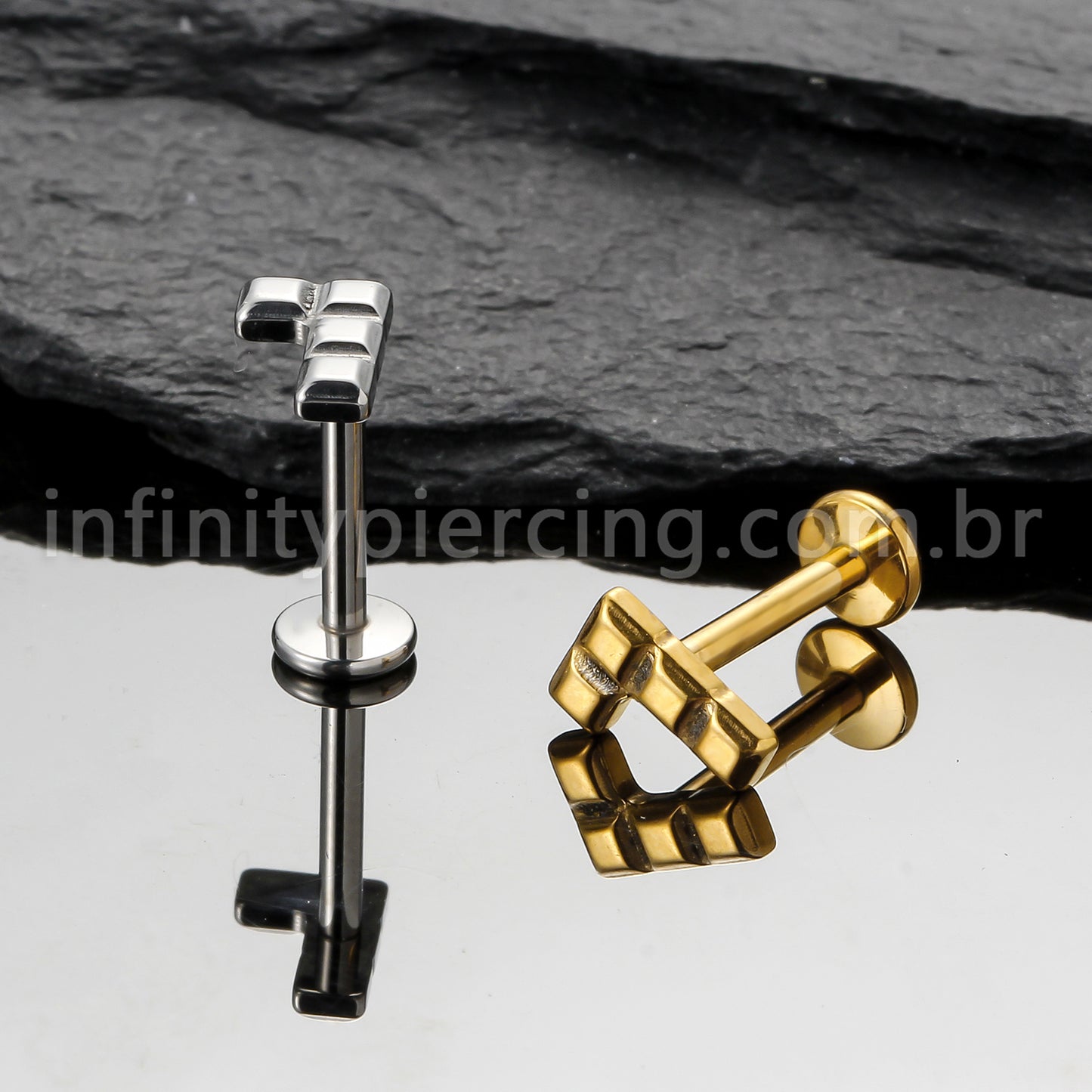 Piercing Labret Titânio Peça De Montar Tetris 1.2X8 11243