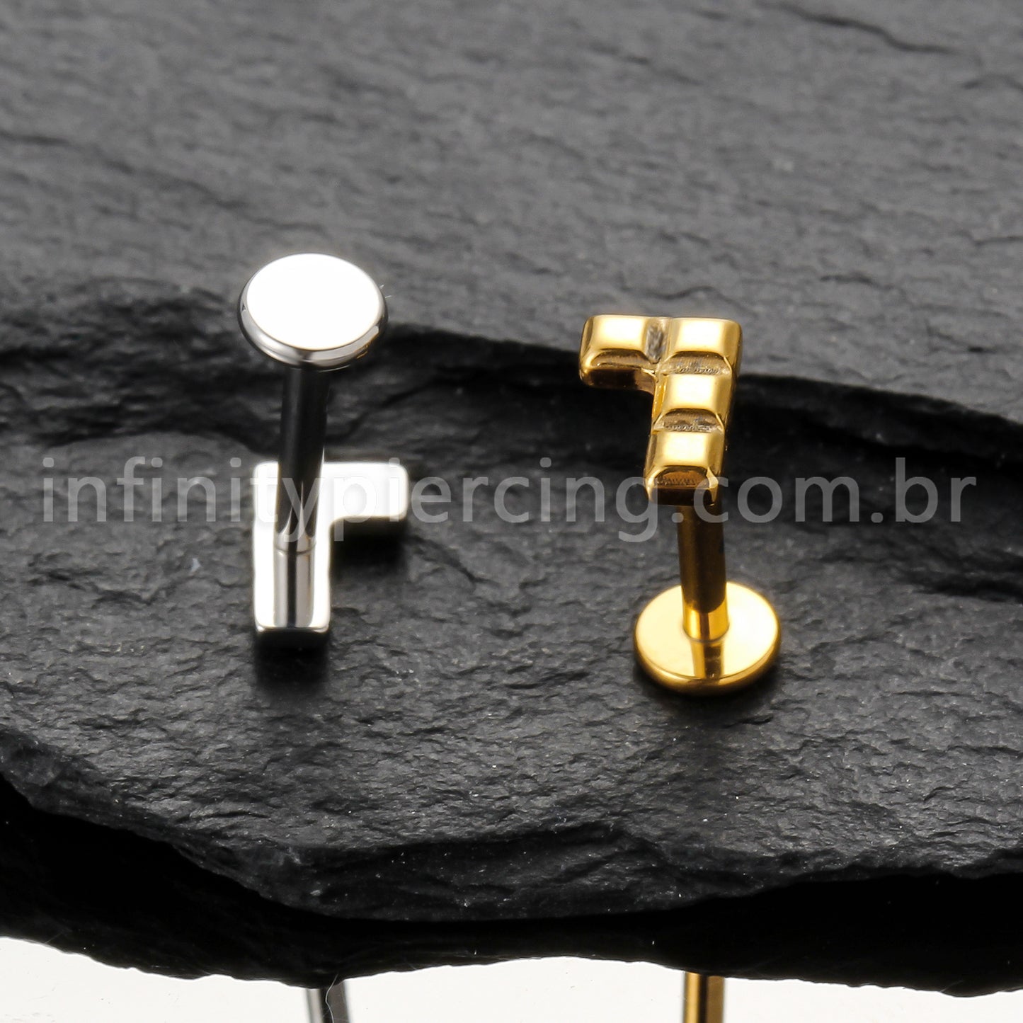 Piercing Labret Titânio Peça De Montar Tetris 1.2X8 11243