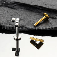 Piercing Labret Titânio Peça De Montar Tetris 1.2X8 11243