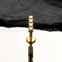 Piercing Labret Titânio Peça De Montar Tetris