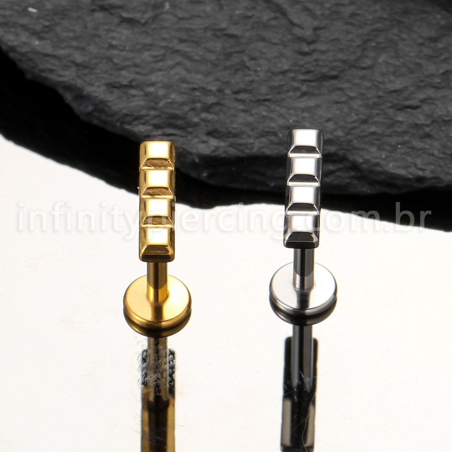 Piercing Labret Titânio Peça De Montar Tetris