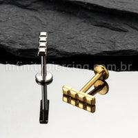 Piercing Labret Titânio Peça De Montar Tetris