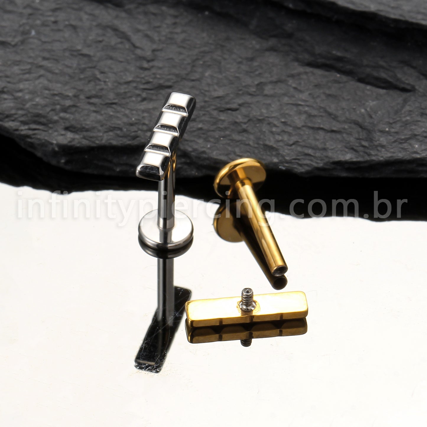 Piercing Labret Titânio Peça De Montar Tetris