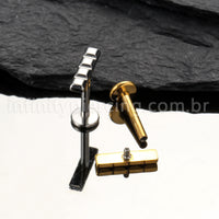 Piercing Labret Titânio Peça De Montar Tetris