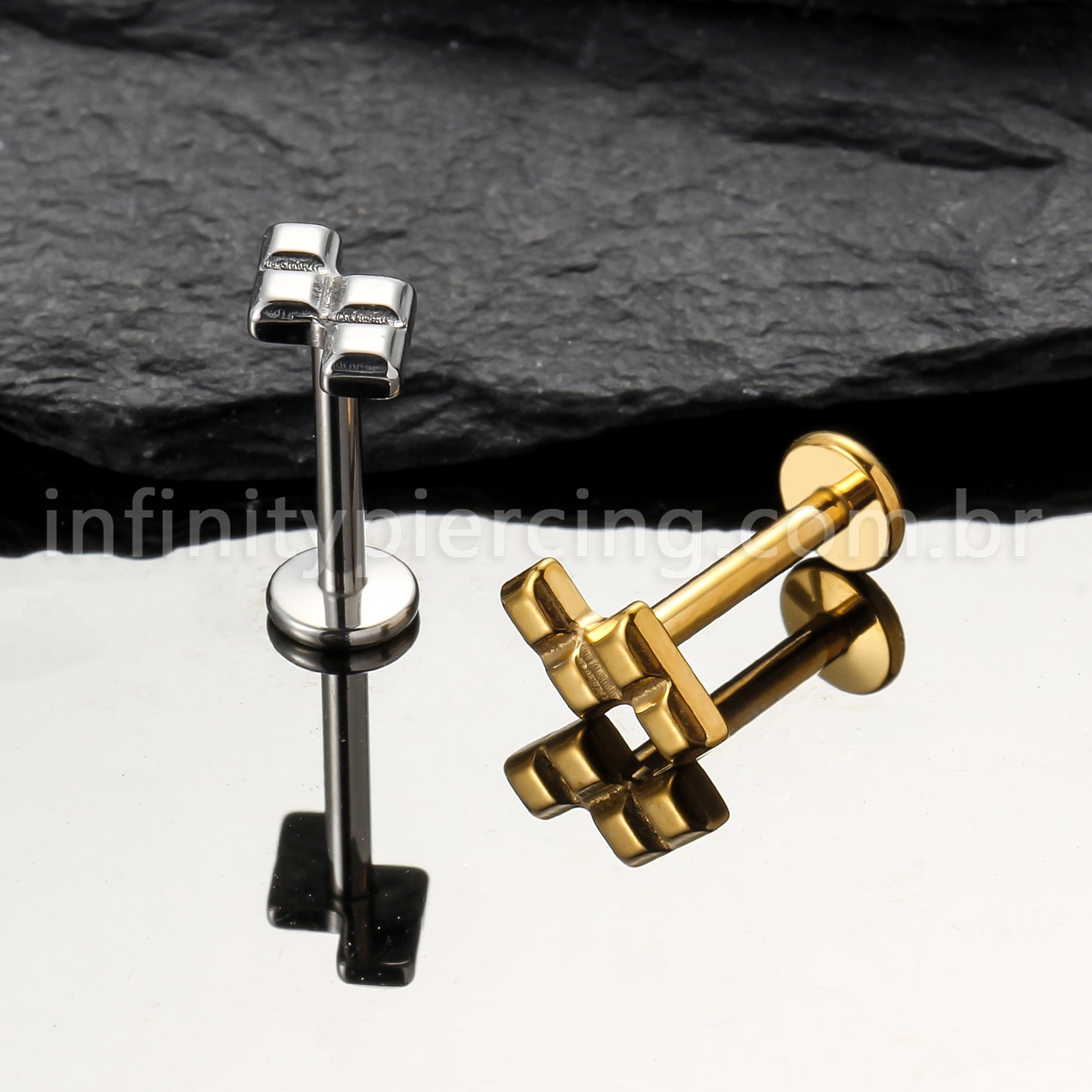 Piercing Labret Titânio Peça De Montar Tetris
