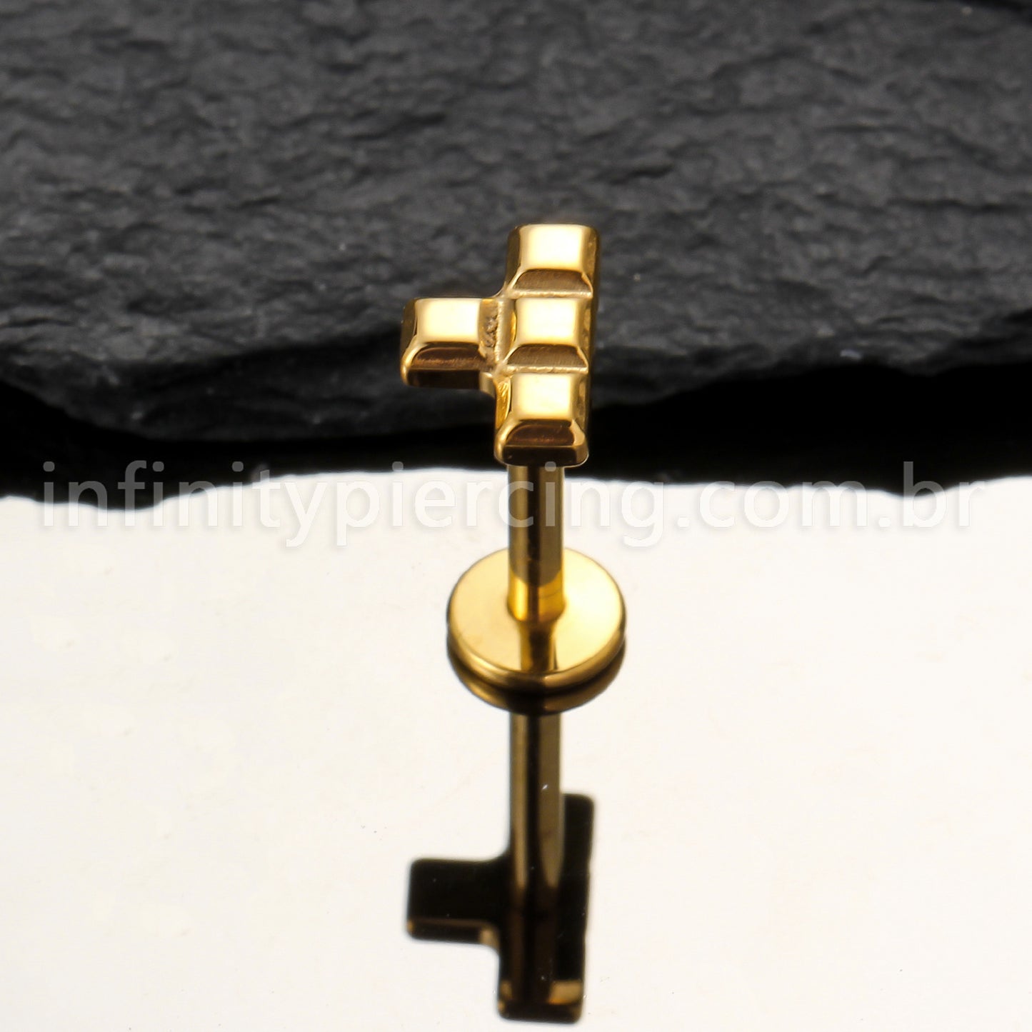 Piercing Labret Titânio Peça De Montar Tetris